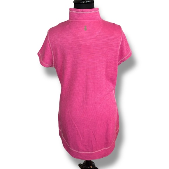 NWT TOMMY BAHAMA Tobago Bay Half-Zip Short-Sleeve Dress - XL Pink Ruffle - Picture 3 of 14